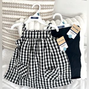Toddler Girl Summer Outfit Top & Leggings Set Gingham Cotton Size 24M